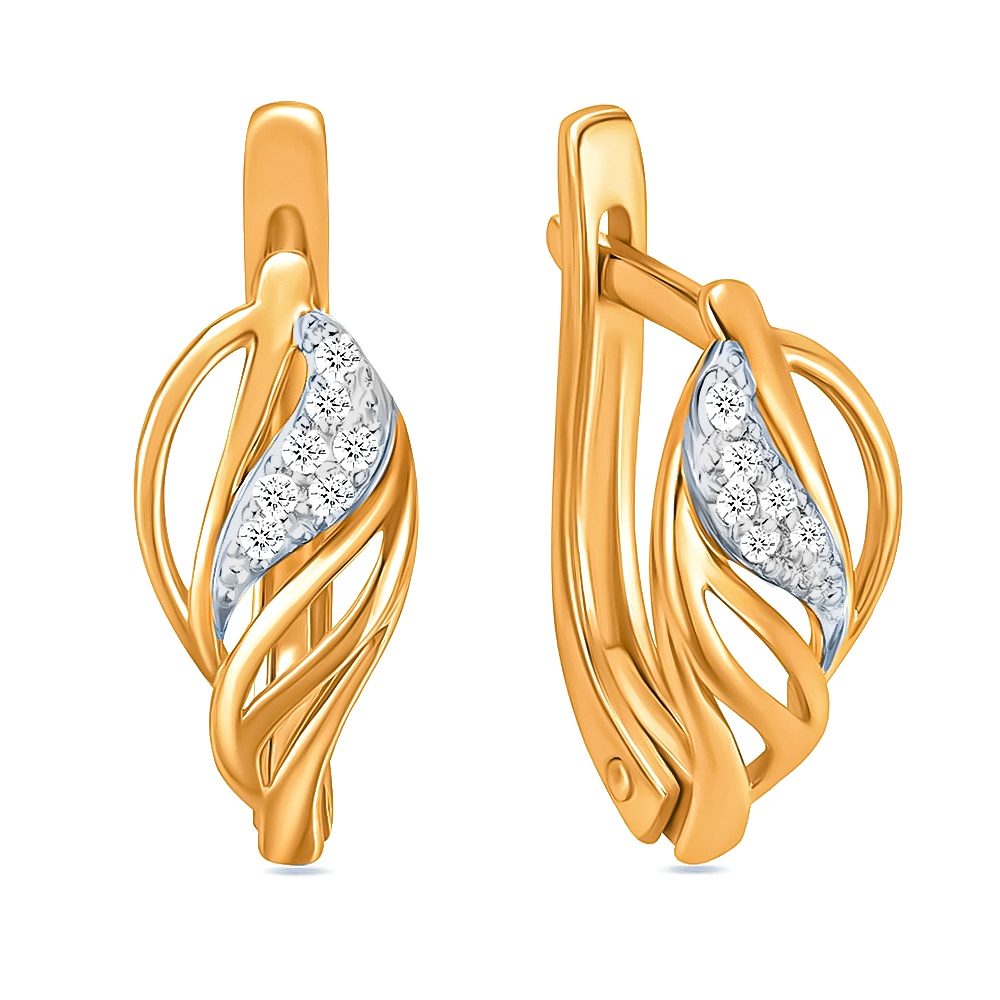 

Серьги из красного золота с фианитом 585Gold 302004617, 302004617