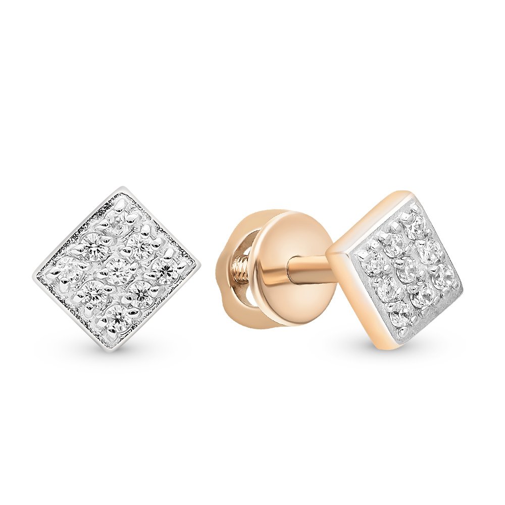 

Серьги из красного золота с фианитом 585Gold 302006270, 302006270