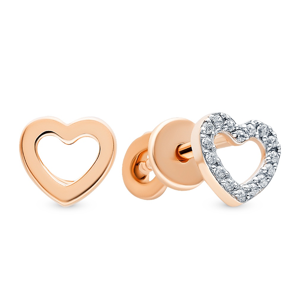 

Серьги из красного золота с фианитом 585Gold 302006269, 302006269