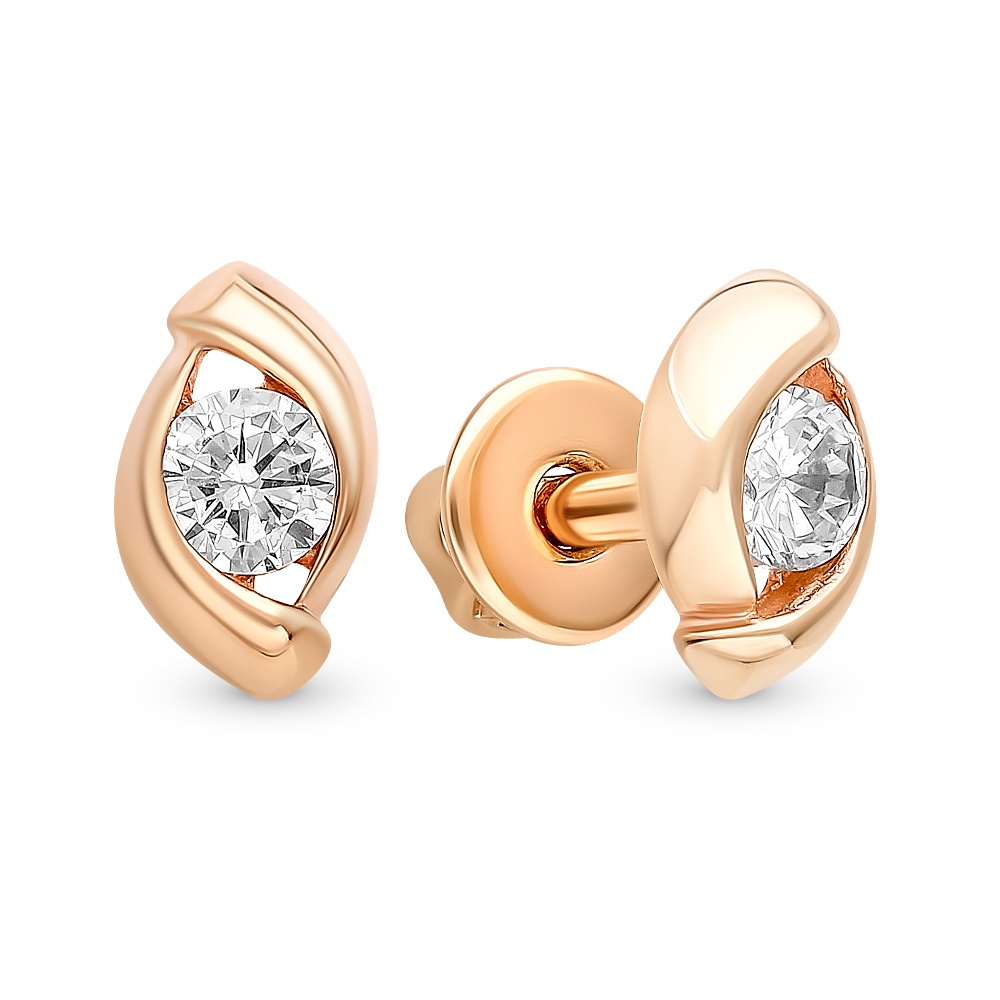 

Серьги из красного золота с фианитом 585Gold 302006278, 302006278