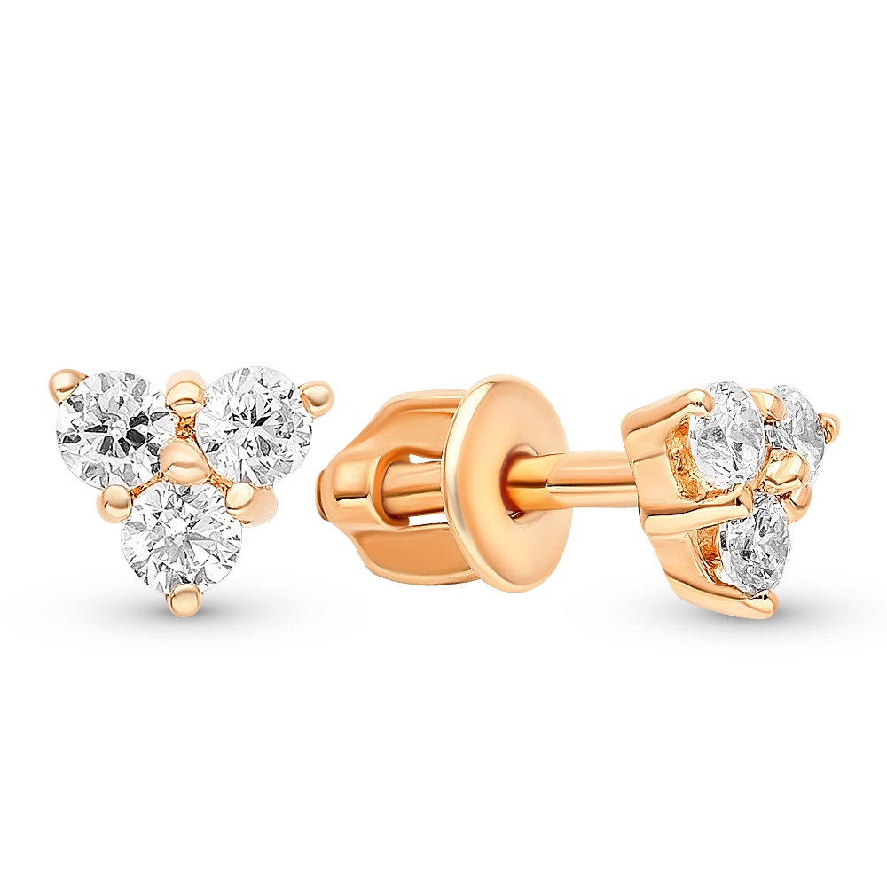 

Серьги из красного золота с фианитом 585Gold 302006226, 302006226