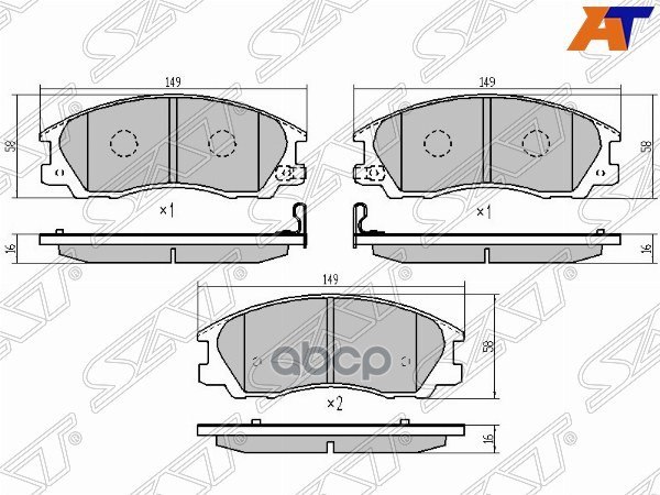 

Колодки Тормозные Перед Hyundai Terracan 01- Sat арт. ST-58101-H1A10