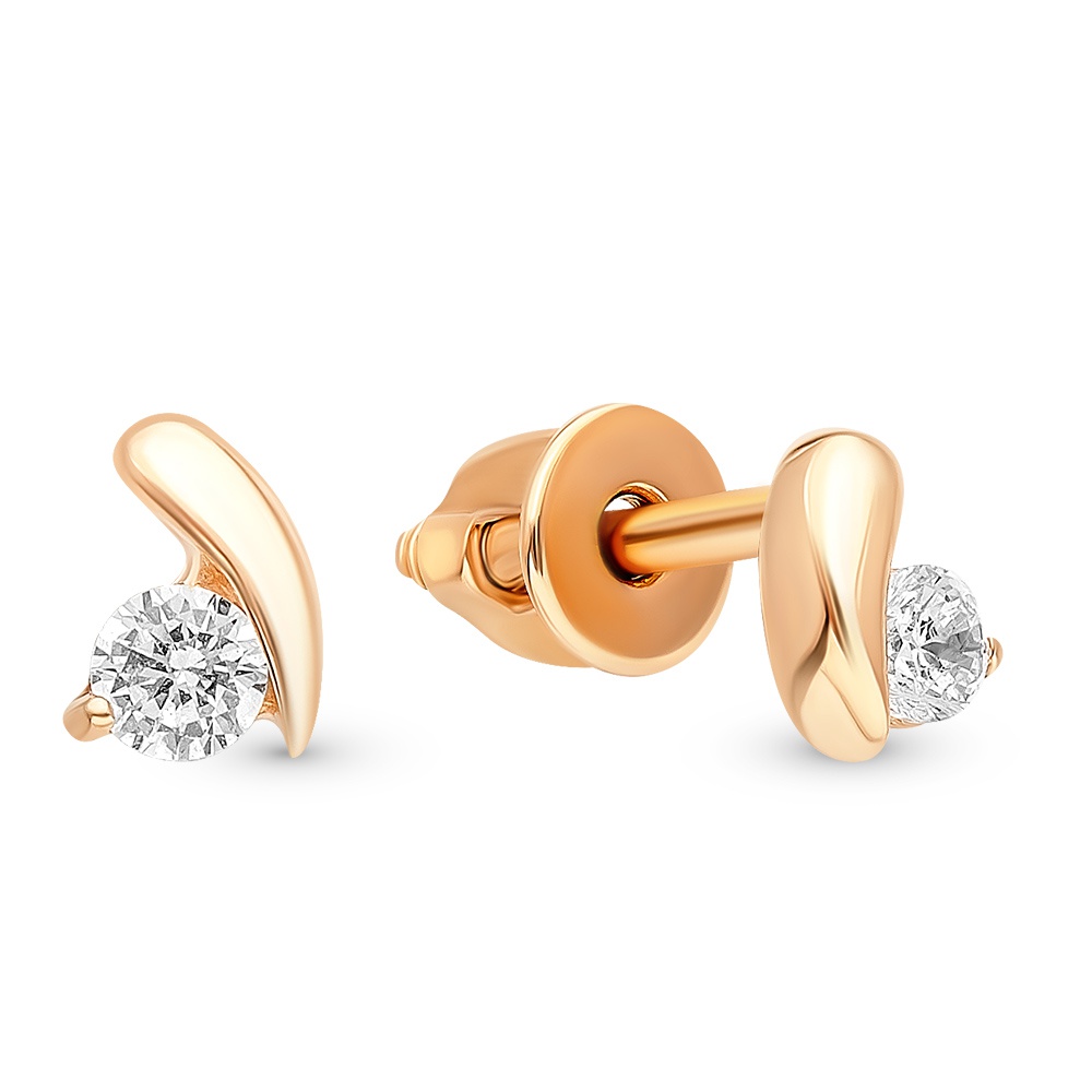 

Серьги из красного золота с фианитом 585Gold 302006234, 302006234