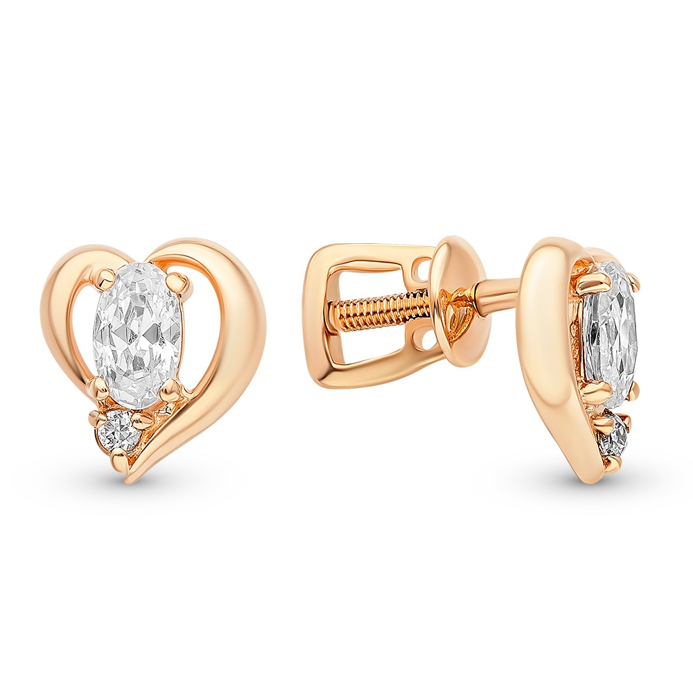 

Серьги из красного золота с фианитом 585Gold 302006228, 302006228