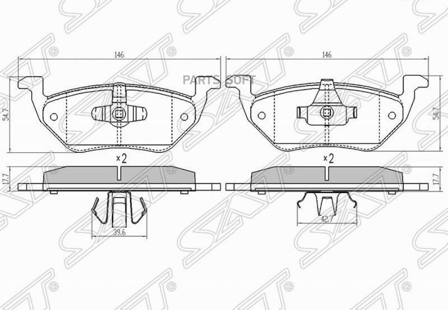 

Колодки Тормозные Зад Ford Maverick 01-08/ Mazda Tribute 04-08 Sat арт. ST-6L8Z-22-00B