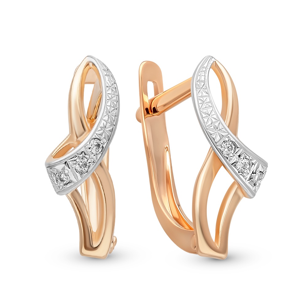 

Серьги из красного золота 585Gold 302006284, фианит, 302006284