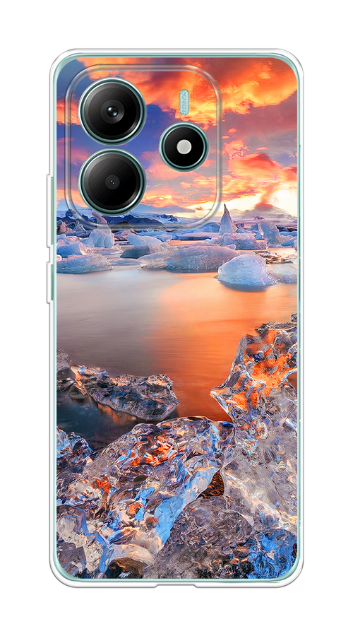

Чехол на Xiaomi Redmi Note 14 4G Ледники, Синий;оранжевый, 324150-1