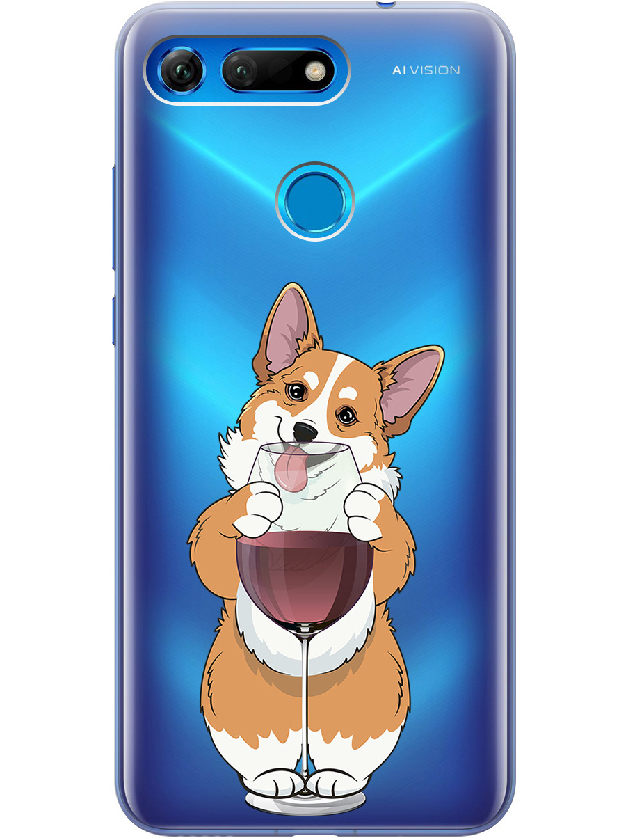 

Силиконовый чехол на Honor View 20 (V20) с принтом "Корги и бокал" прозрачный, Прозрачный;белый;бордовый, 720257761