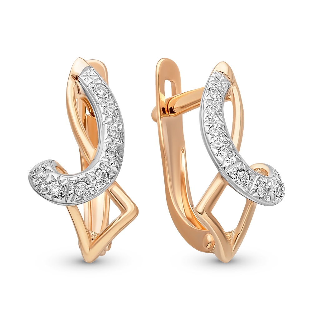 

Серьги из красного золота 585Gold 302006243, фианит, 302006243