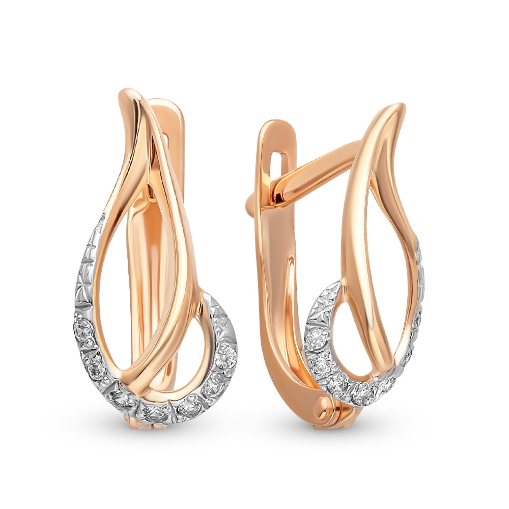 

Серьги из красного золота 585Gold 302006275, фианит, 302006275