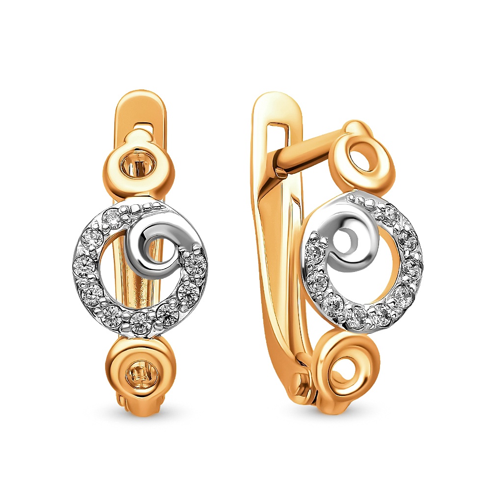 

Серьги из красного золота 585Gold 302006220, фианит, 302006220