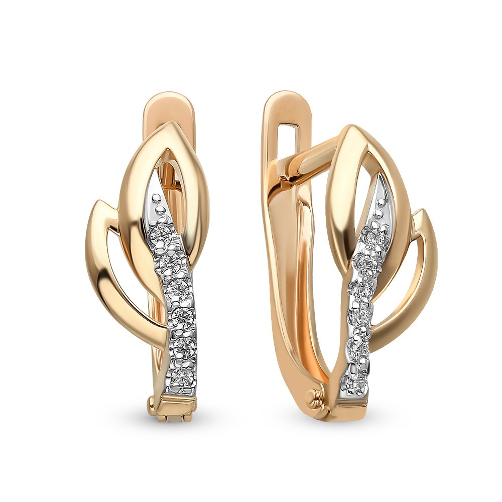 

Серьги из красного золота 585Gold 302006264, фианит, 302006264