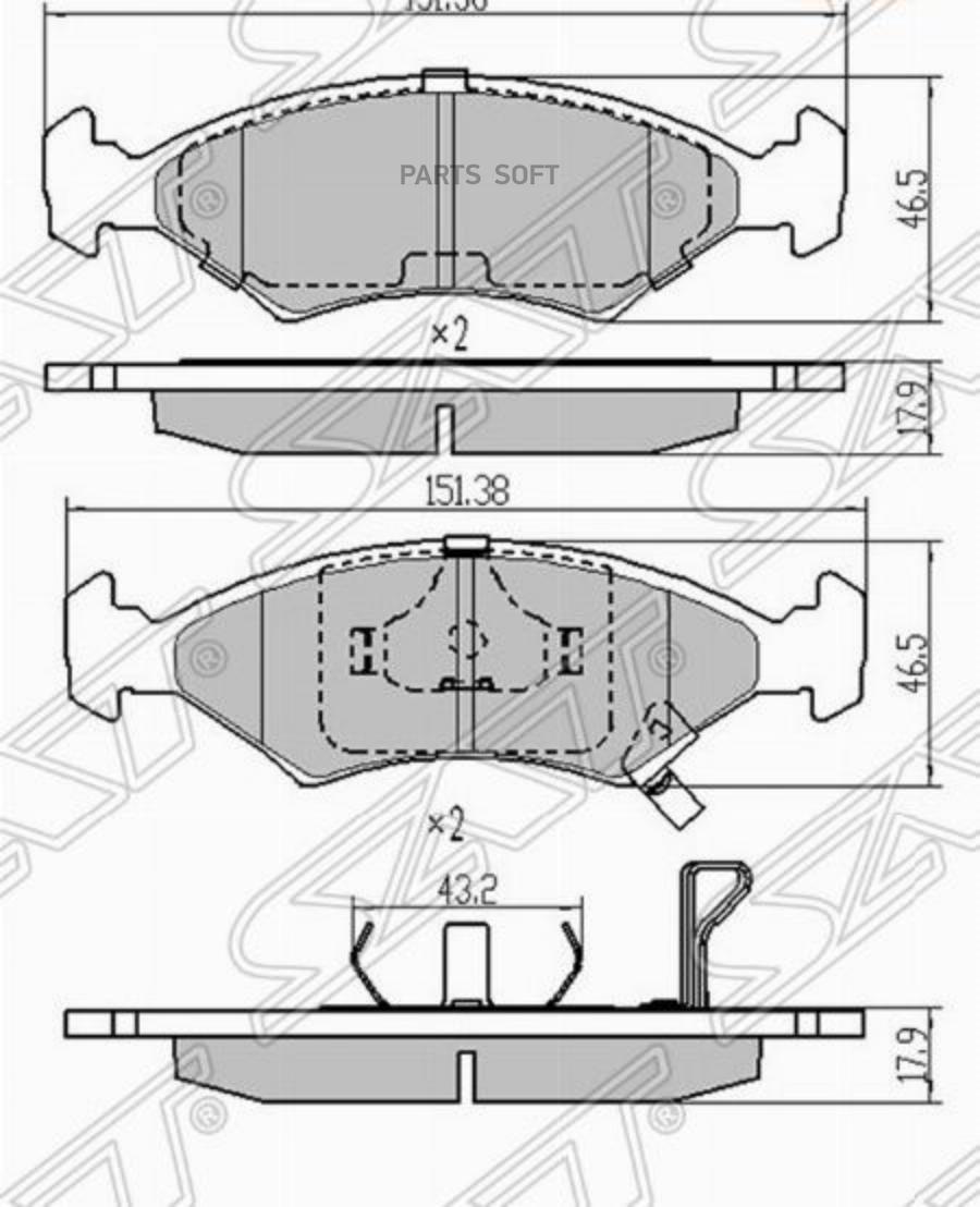 

Колодки Тормозные Перед Chevrolet Cobalt 11-/Ravon R4 17-/Kia Sportage 93-05 Sat St-947489