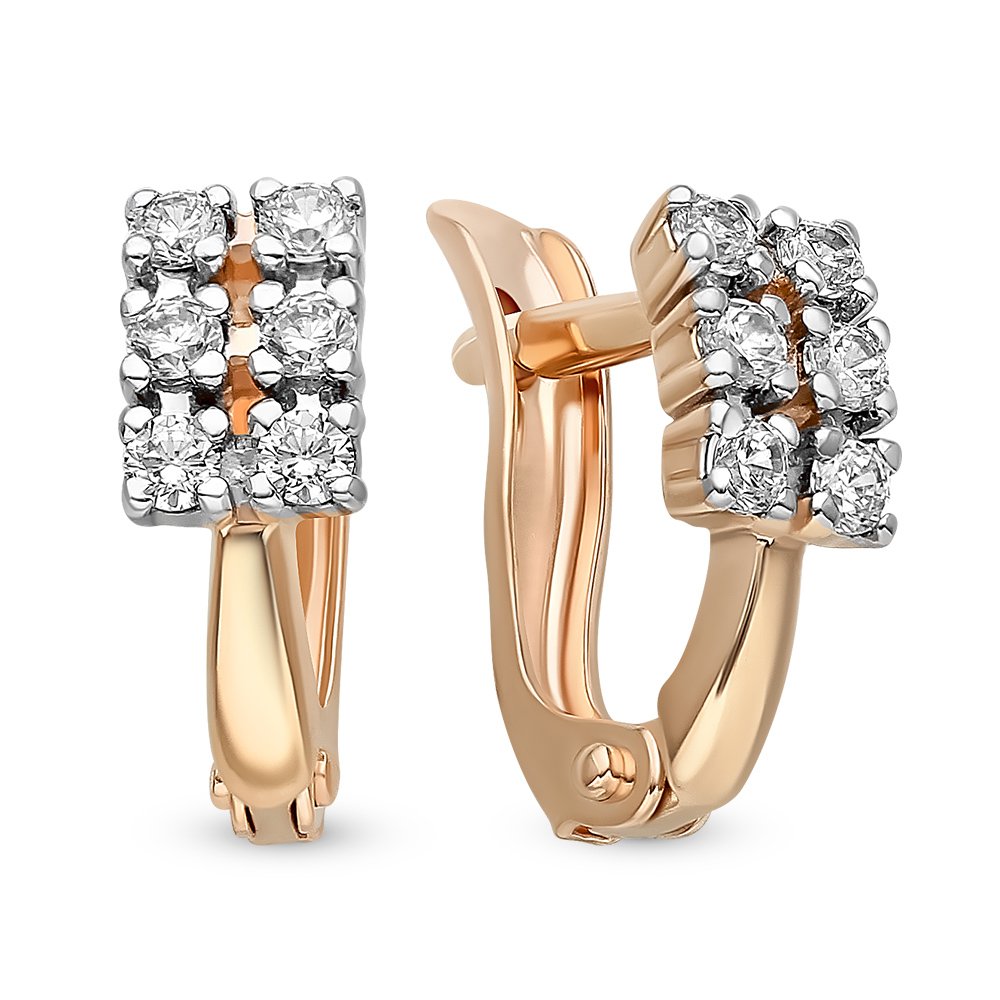 

Серьги из красного золота с фианитом 585Gold 302006279, 302006279