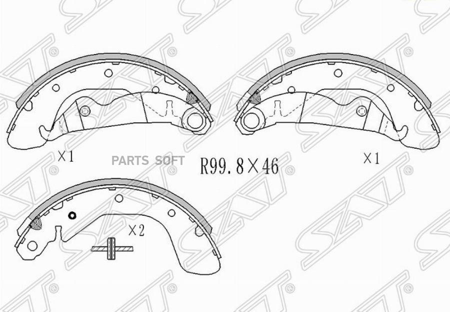

Тормозные колодки SAT задние для Daewoo Nexia 2012- ST96226110