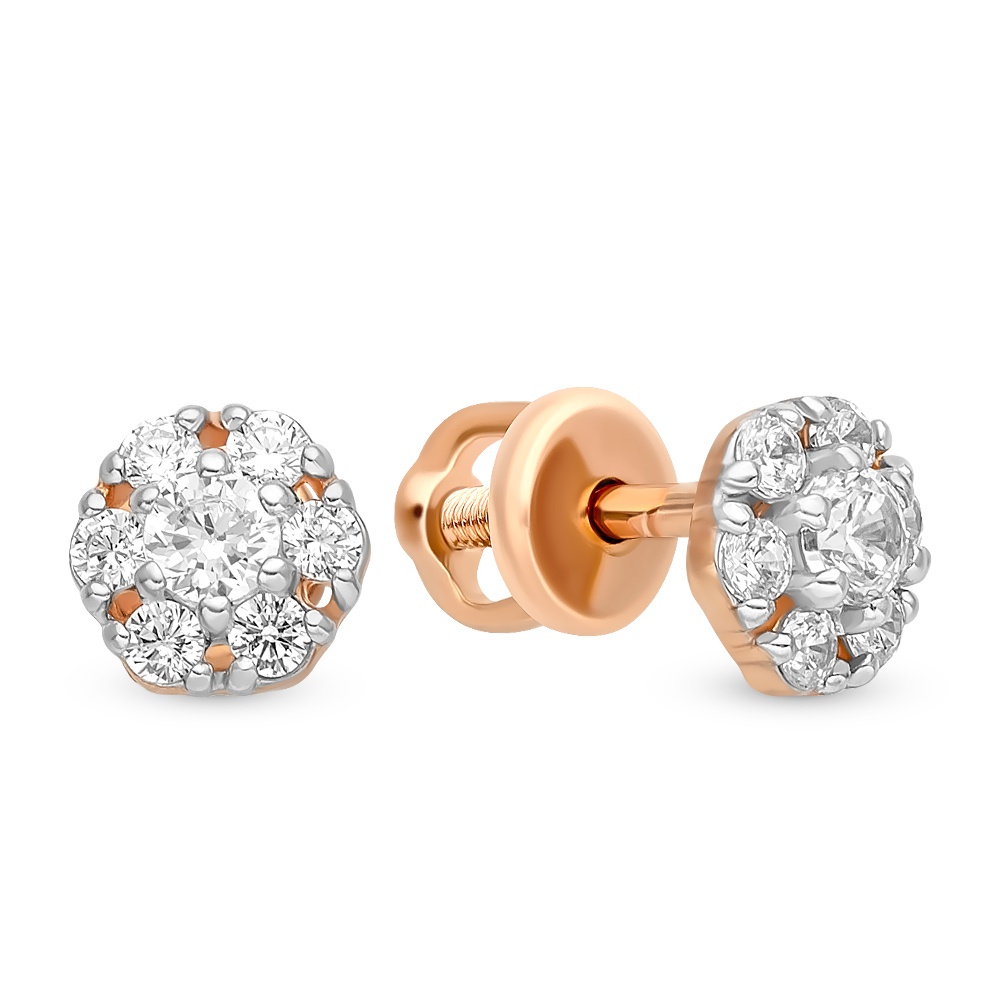 

Серьги пусеты из красного золота 585Gold 302006222, фианит, 302006222
