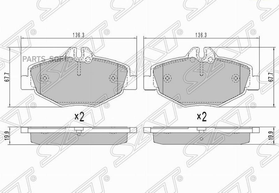 

Колодки Тормозные Перед Mercedes E200 W211 02-09 Sat арт. ST-A0034206520