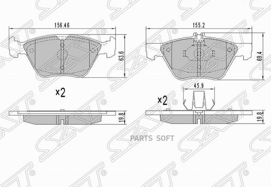 

Колодки Тормозные Перед Mercedes W210/C208 Sat арт. ST-A0044200320