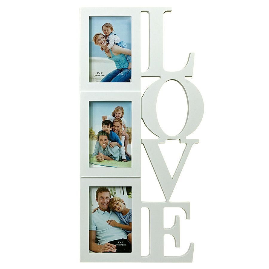 

Фоторамка Love белая три фотографии.