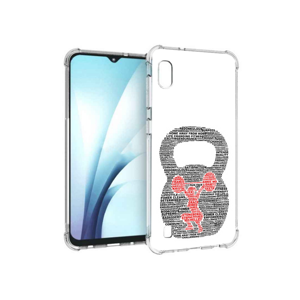 

Чехол MyPads Tocco для Samsung Galaxy A10 бодибилдинг гиря из слов (PT147645.531.232), Прозрачный, Tocco