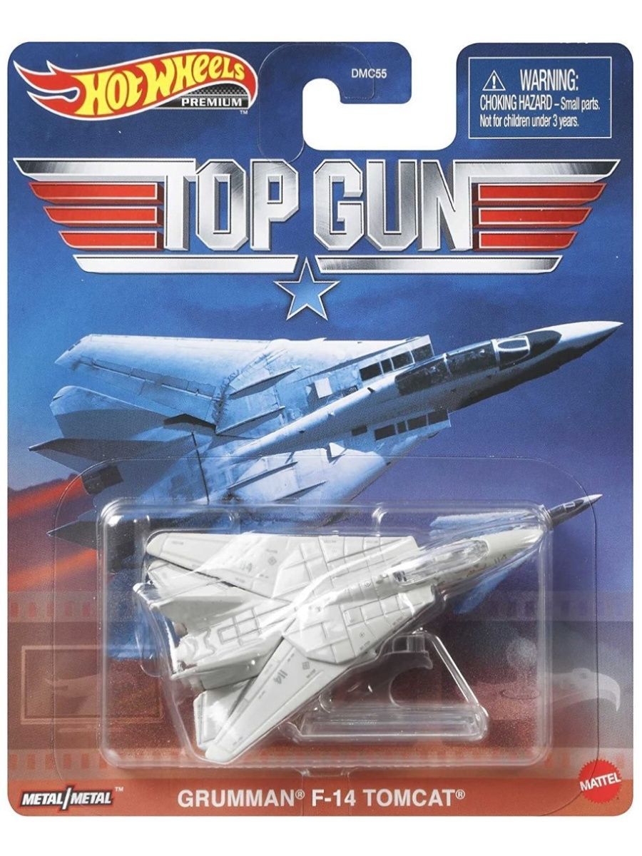 

Машинка Hot Wheels самолет DMC55/GRL62 PREMIUM TOP GUN GRUMMAN F-14 TOMCAT GRL62, Серый, DMC55/GRL62
