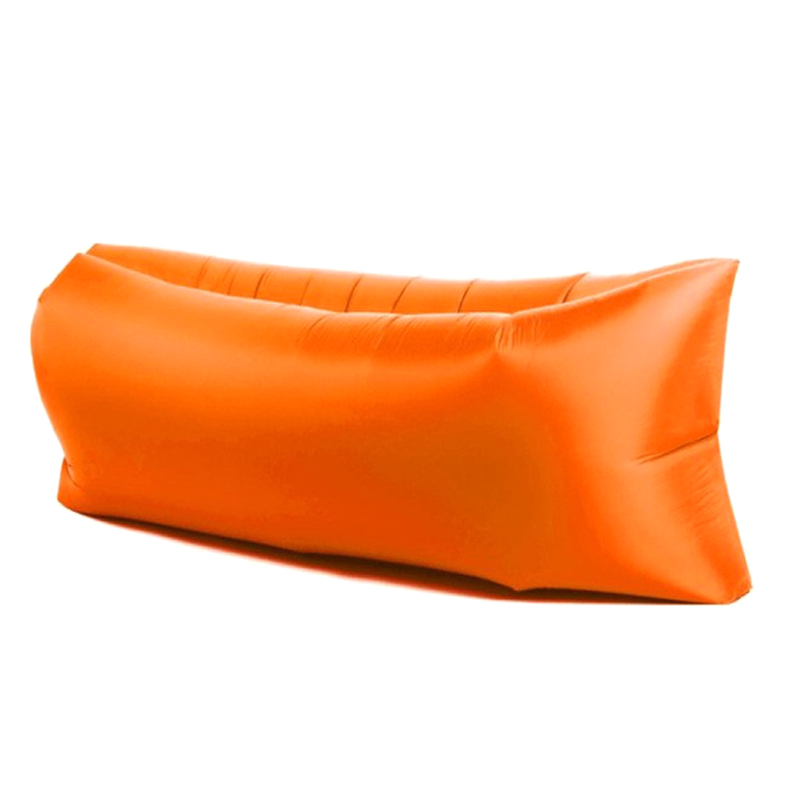 фото Детский пляжный надувной ламзак / кресло-диван / гамак / лежак 120x60x50 см, оранжевый baziator