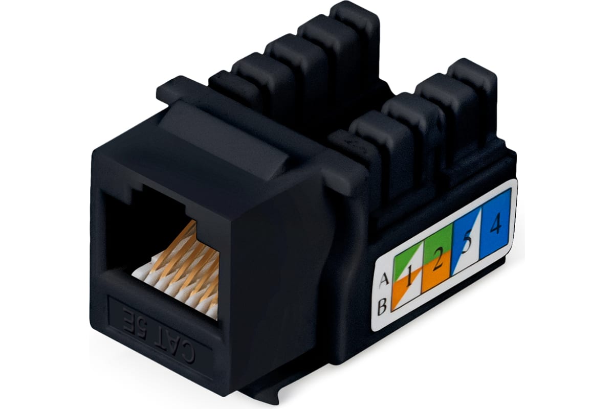 

Вставка Keystone Cabeus Jack RJ-45, категория 5e, заделка тип 110, черная KJ-RJ45-Cat.5e-9