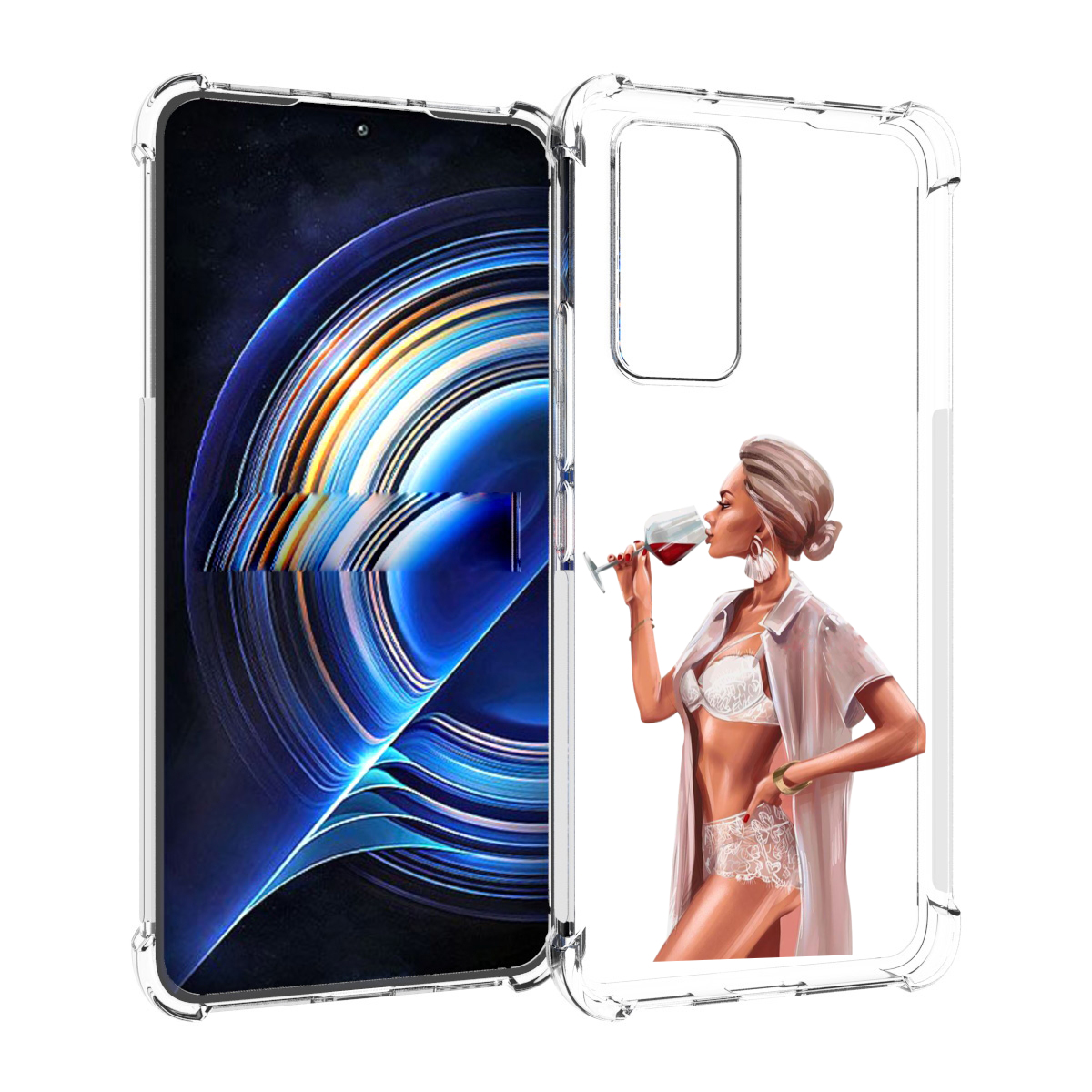 

Чехол MyPads Девушка-с-вином женский для Tecno Camon 19 Neo, Прозрачный, Tocco