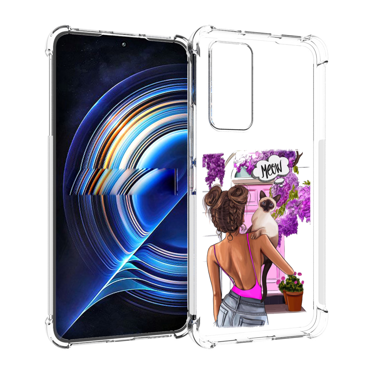 

Чехол MyPads Девушка-с-котиком женский для Tecno Camon 19 Neo, Прозрачный, Tocco