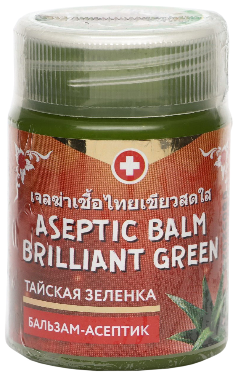 фото Зеленка тайская binturong aseptic balm brilliant green с экстрактом алоэ вера, 50 г