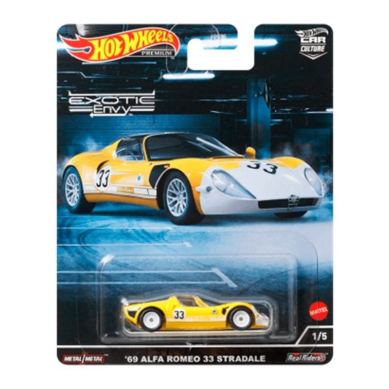 Машинка Hot Wheels FPY86-HCJ91 металлическая 69 Alfa Romeo 33 Stradale original hot wheels premium car culture team transport vehicle 1 64 alloy diecast alfa romeo sakura sprinter dodge kids boys toy