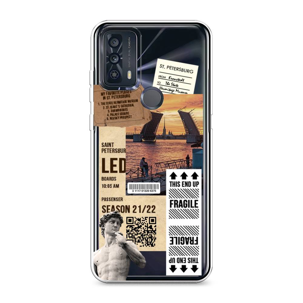 

Чехол для TCL 20B "Санкт-Петербург коллаж", Коричневый;бежевый;белый, 290750-6