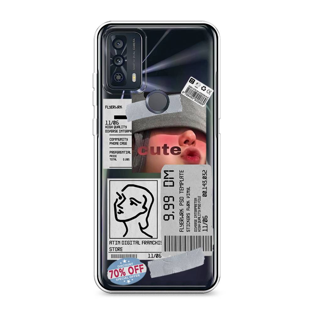 

Чехол для TCL 20B "Cute girl collage", Розовый;серый;голубой, 290750-6