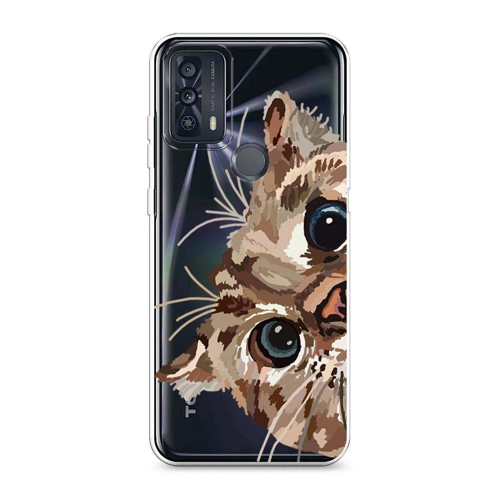 

Чехол для TCL 20B "Любопытный кот", Коричневый;синий;черный, 290750-1
