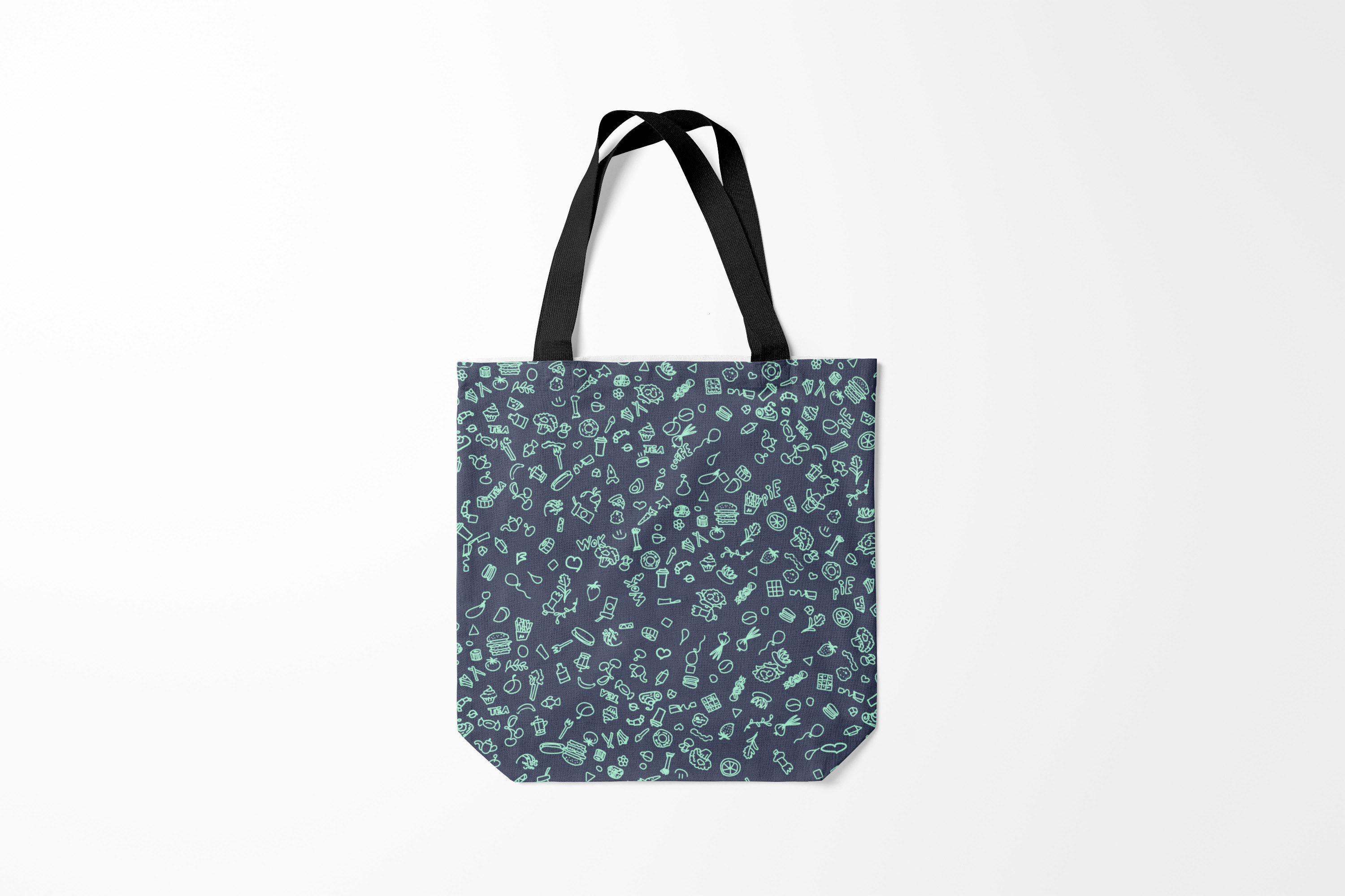 

Сумка шoппер унисекс Burnettie Еда Синий, разноцветный, Еда Синий