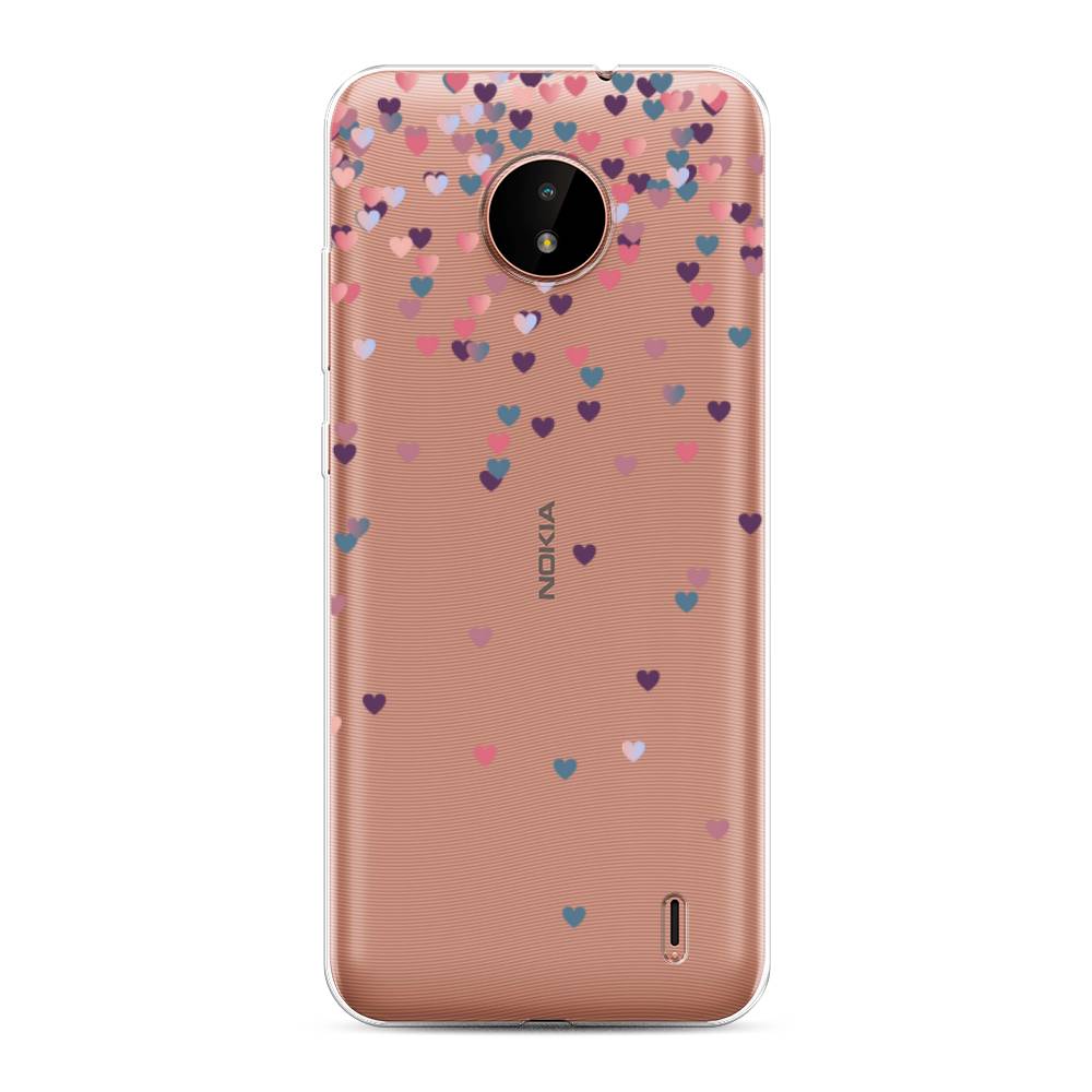 

Чехол на Nokia C10"Посыпка сердечки", Розовый;фиолетовый, 124350-3
