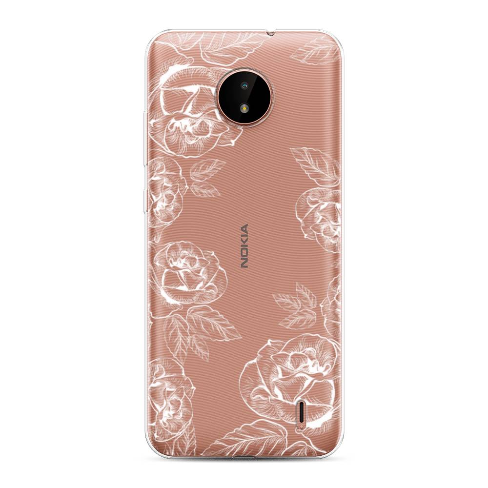 

Чехол на Nokia C10"Розы графика", Черный;серый, 124350-2