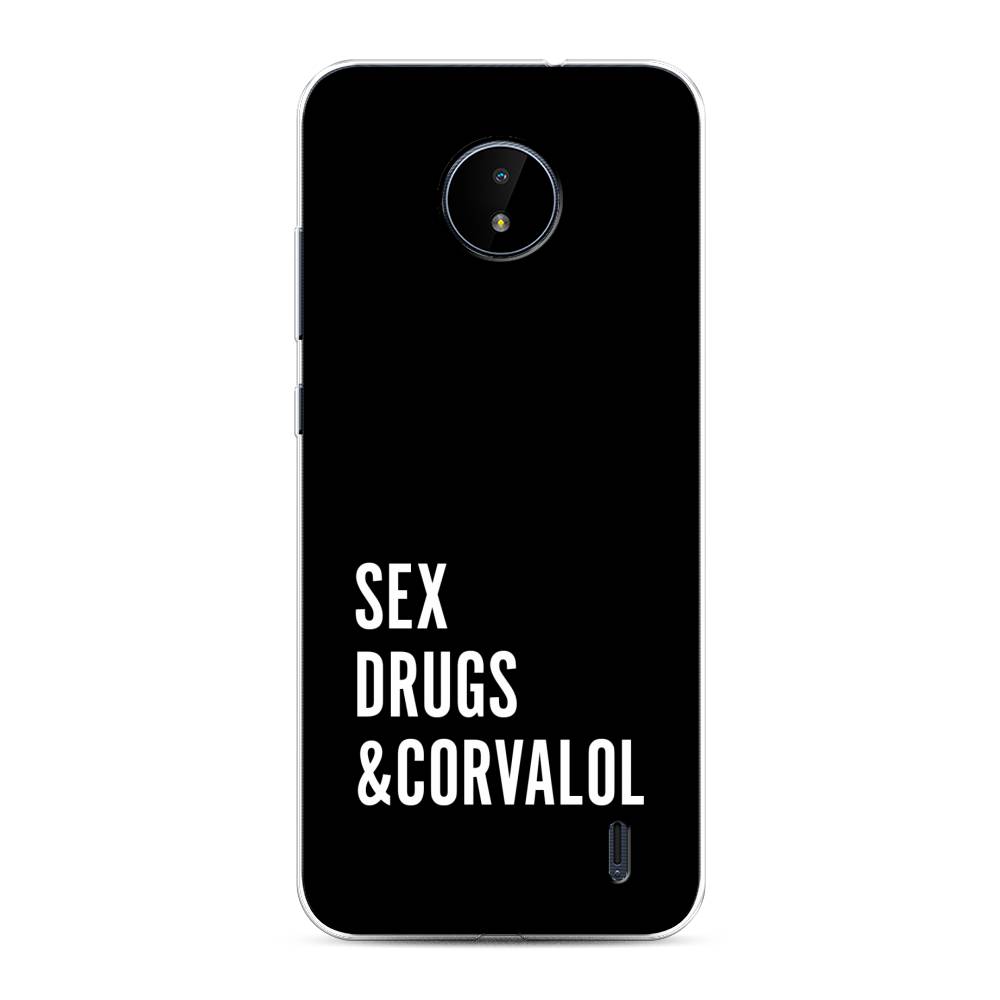 

Чехол на Nokia C10 "Corvalol", Черный;серый;белый, 124450-6