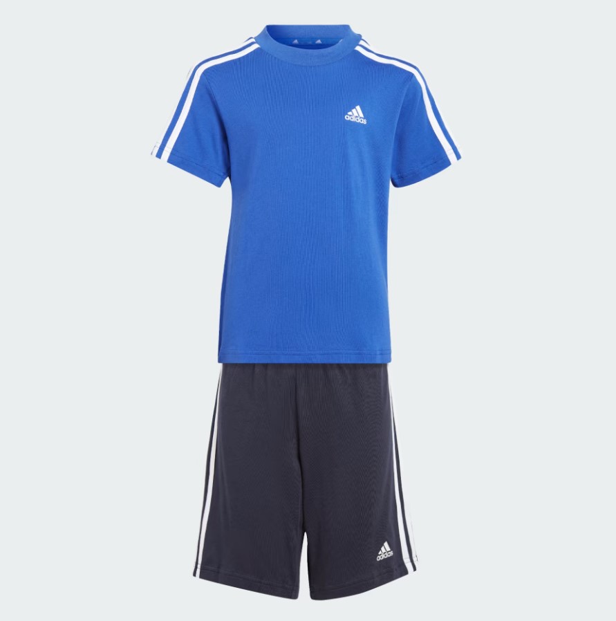 

Комплект Adidas для мальчиков, футболка и шорты, IJ6358, синий AETC, размер 110, IJ6358