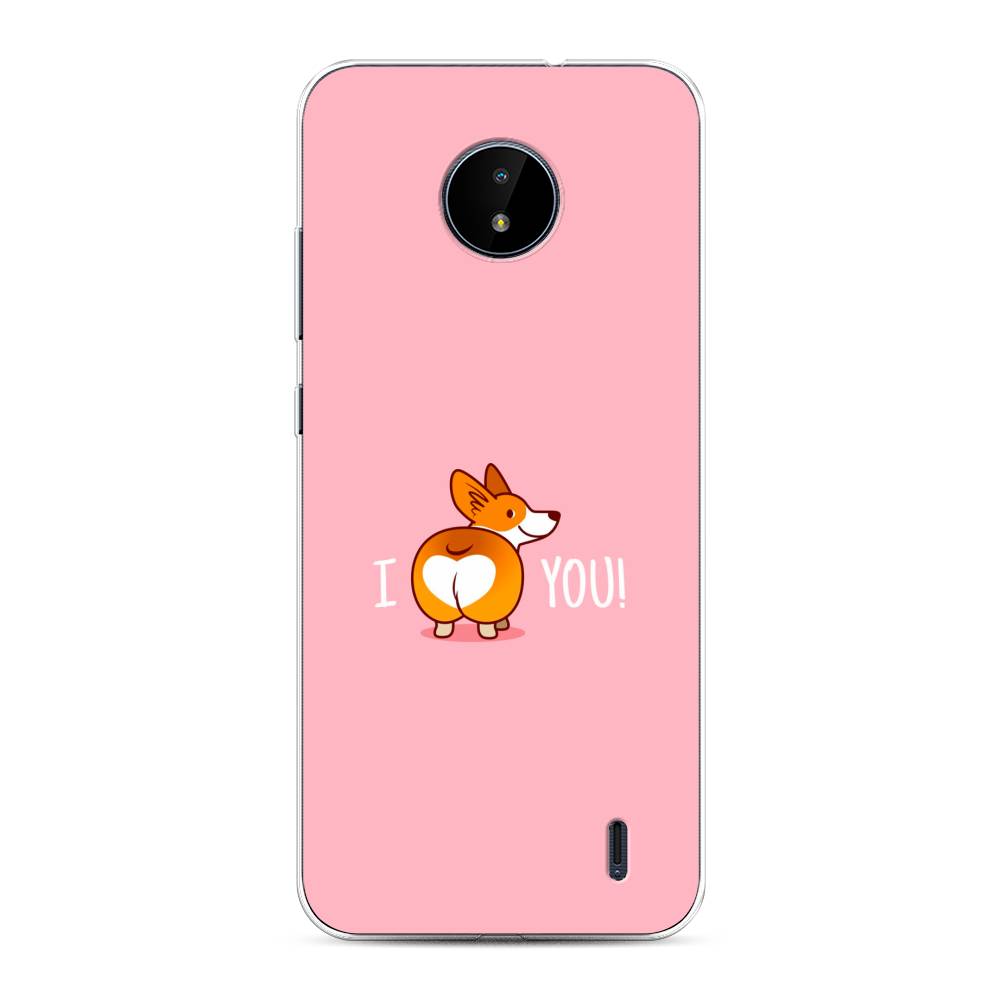 

Чехол на Nokia C10"Корги I love you", Розовый;коричневый;белый, 124450-1