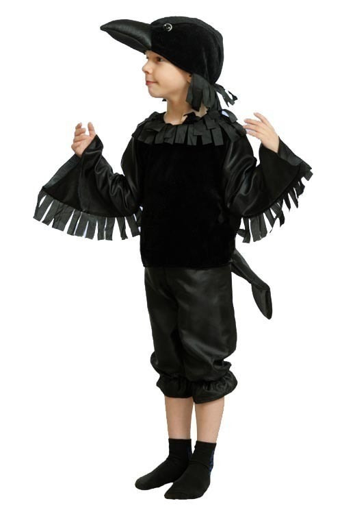 фото Костюм карнавальный элит классик ворон черный детский р.30 (122 см)