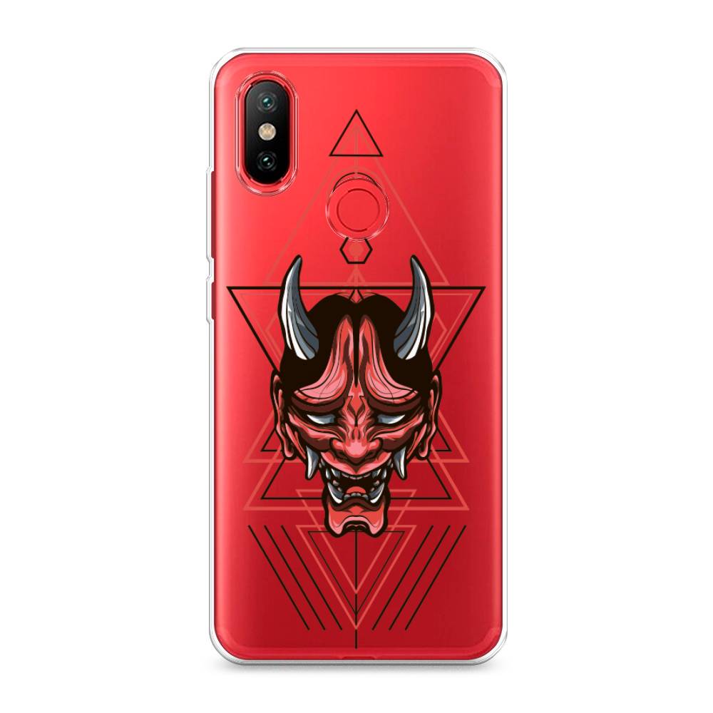 

Чехол на Xiaomi Mi 6X"Hanya Oni mask", Серый;красный;черный, 33350-4