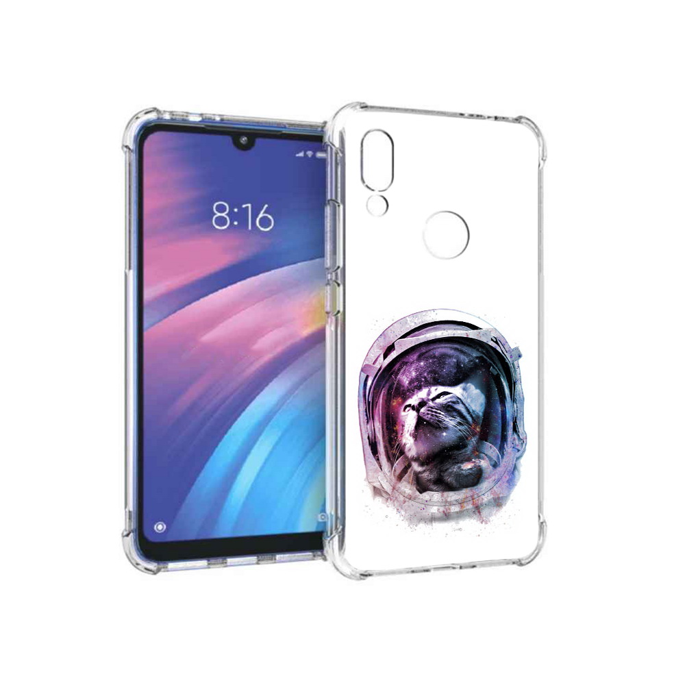 

Чехол MyPads Tocco для Xiaomi Redmi Y3 кот в шлеме, Прозрачный, Tocco