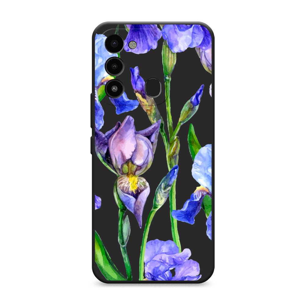 фото Чехол awog "синие ирисы" для tecno spark go 2022