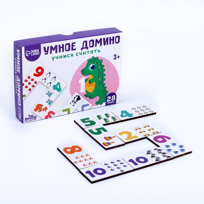 

Умное домино. Учимся считать, 28 фишек