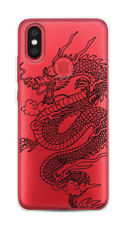 

Чехол на Xiaomi Mi 6X"Большой китайский дракон", Черный;серый, 33350-1