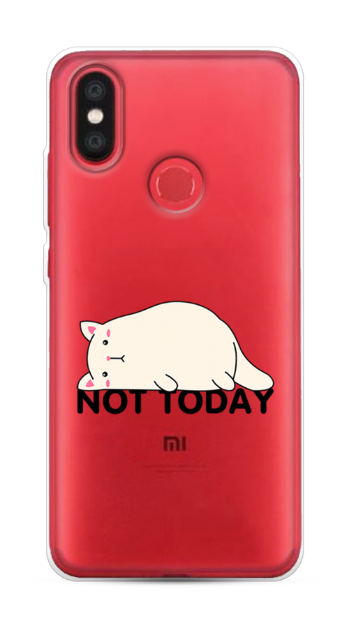 

Чехол на Xiaomi Mi 6X"Cat not today", Белый;розовый;черный, 33350-1