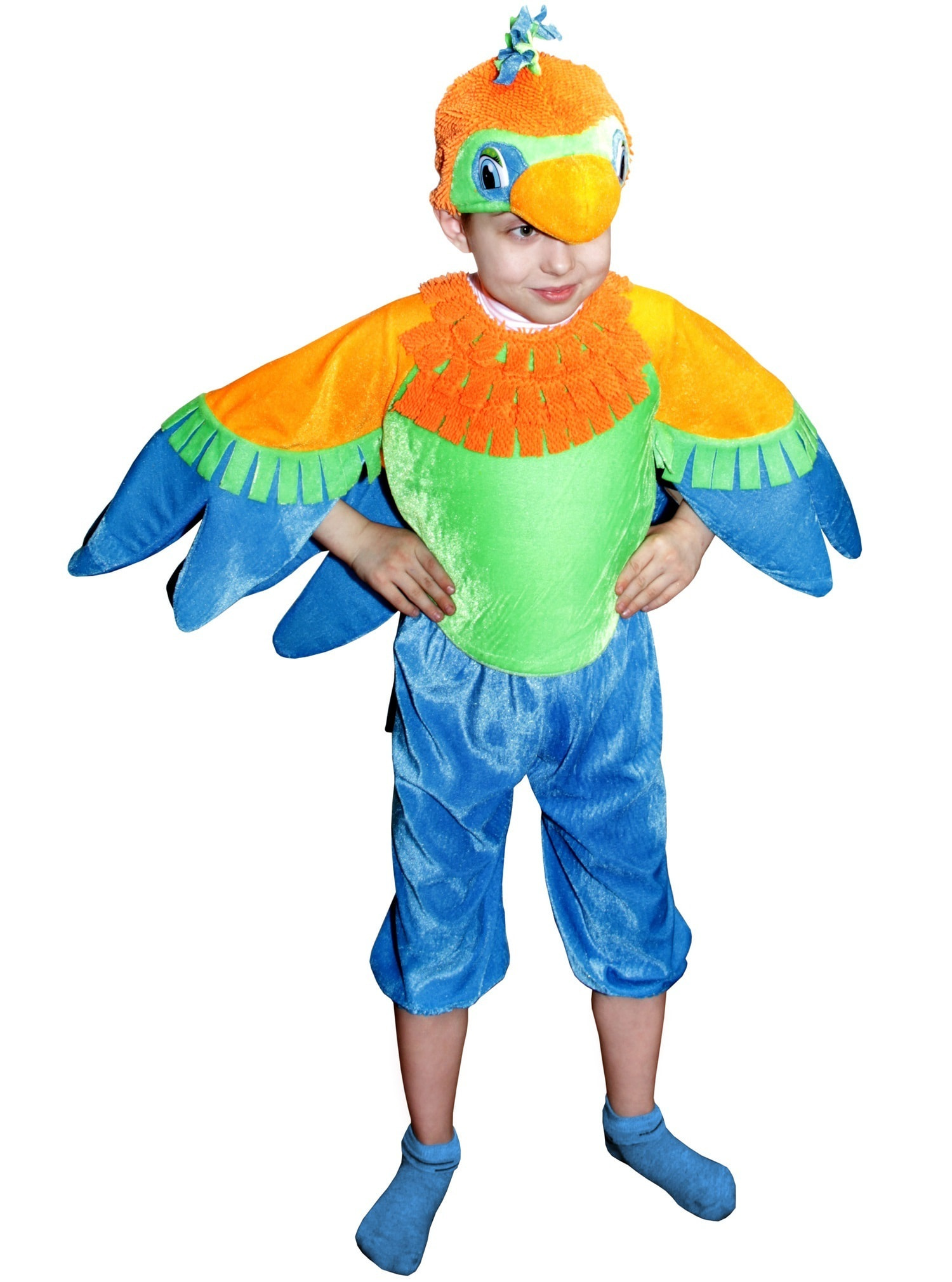 фото Костюм карнавальный элит классик попугая детский р.30-32 (122-128 см)