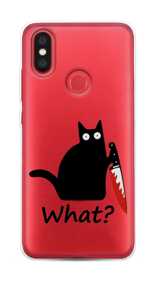 

Чехол на Xiaomi Mi 6X"Котик с ножом", Черный;красный, 33350-6