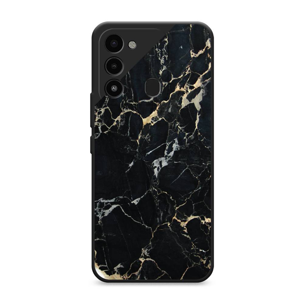 фото Чехол awog "черный мрамор уголок" для tecno spark go 2022
